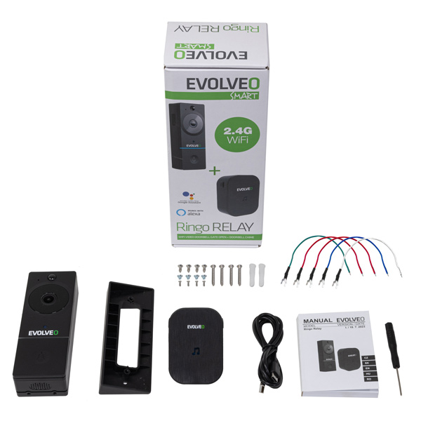 Evolveo Ringo RELAY - WiFi videós csengő kapunyitóval + csengő az aljzatba