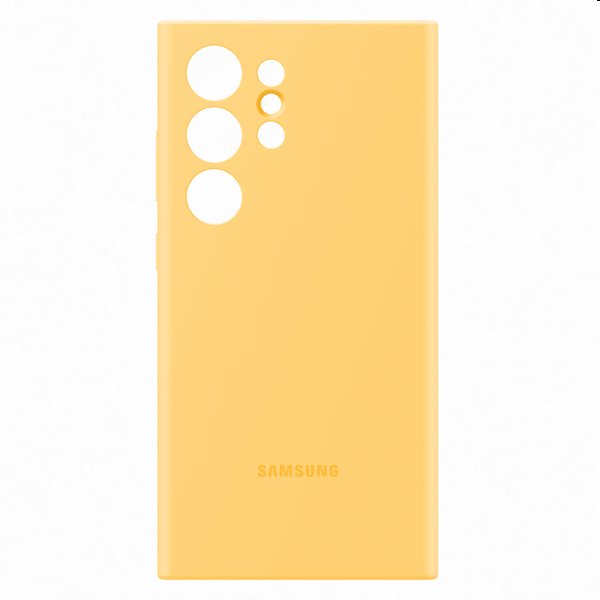 Silicone Cover tok Samsung Galaxy S24 Ultra számára, sárga Silicone Cover tok Samsung Galaxy S24 Ultra számára, sárga