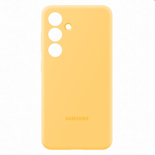 Silicone Cover tok Samsung Galaxy S24 számára, sárga Silicone Cover tok Samsung Galaxy S24 számára, sárga