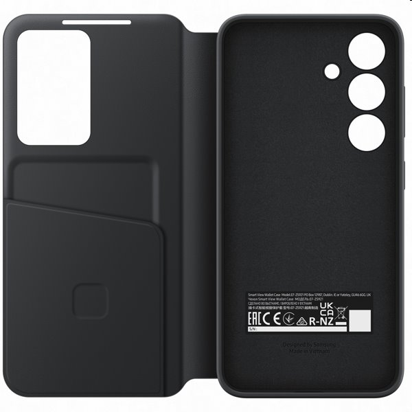 Smart View Wallet tok Samsung Galaxy S24 számára, fekete Smart View Wallet tok Samsung Galaxy S24 számára, fekete
