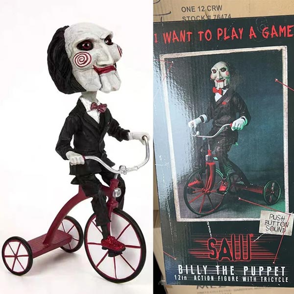 Saw – 12” Action Figura – With Sound Riding Tricycle