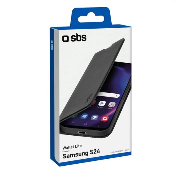SBS Book Wallet Lite tok Samsung Galaxy S24 számára 5G, fekete SBS Book Wallet Lite tok Samsung Galaxy S24 számára 5G, fekete