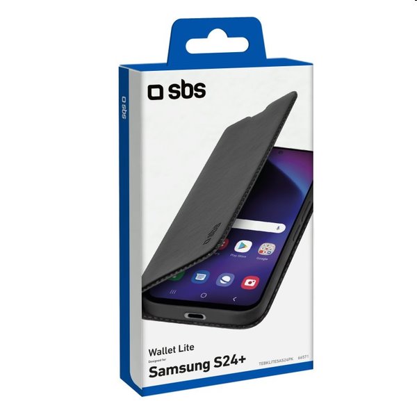SBS Book Wallet Lite tok Samsung Galaxy S24 Plus számára, fekete SBS Book Wallet Lite tok Samsung Galaxy S24 Plus számára, fekete
