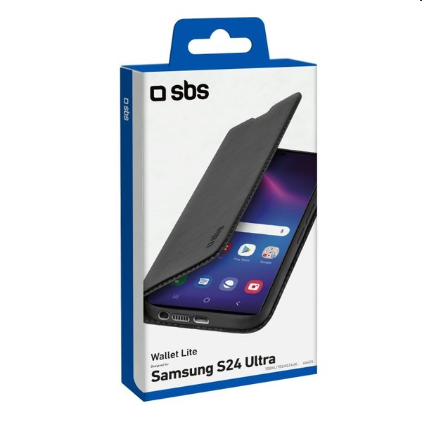 SBS Book Wallet Lite tok Samsung Galaxy S24 Ultra számára, fekete SBS Book Wallet Lite tok Samsung Galaxy S24 Ultra számára, fekete