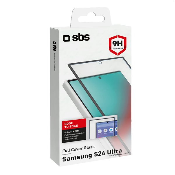 SBS Full Cover edzett üveg Samsung Galaxy S24 Ultra számára, fekete SBS Full Cover edzett üveg Samsung Galaxy S24 Ultra számára, fekete