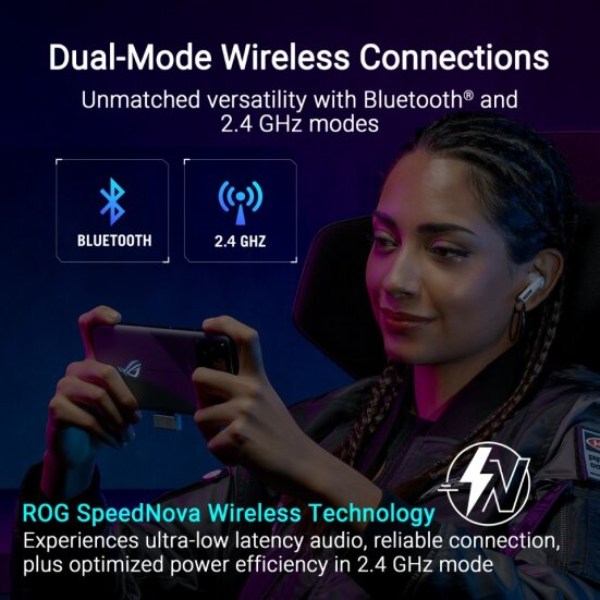 Vezeték nélküli fülhallgató ASUS ROG Cetra True Wireless SpeedNova, fehér