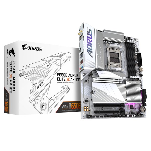 Gigabyte AORUS B650E ELITE X ICE alaplap, AMD B650, AM5, 4xDDR5, ATX