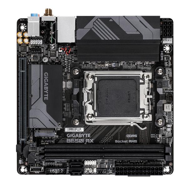 Gigabyte B650I AX alaplap, AMD B650, AM5, 2xDDR5, mini-ITX