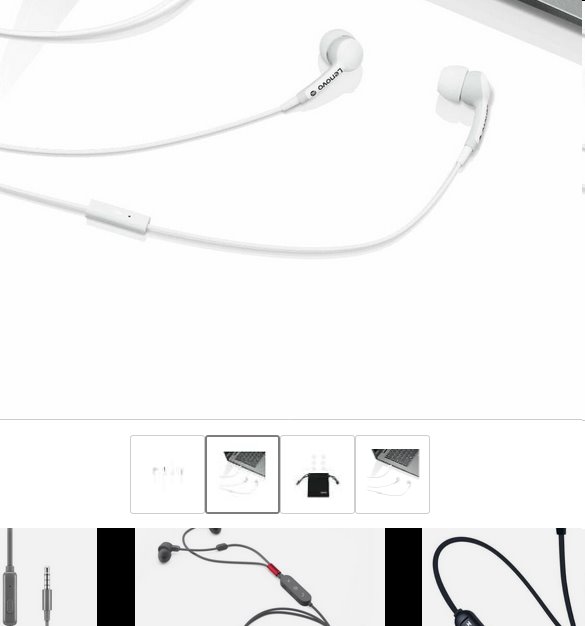 Lenovo 100 In-Ear, fülhallgató fehér