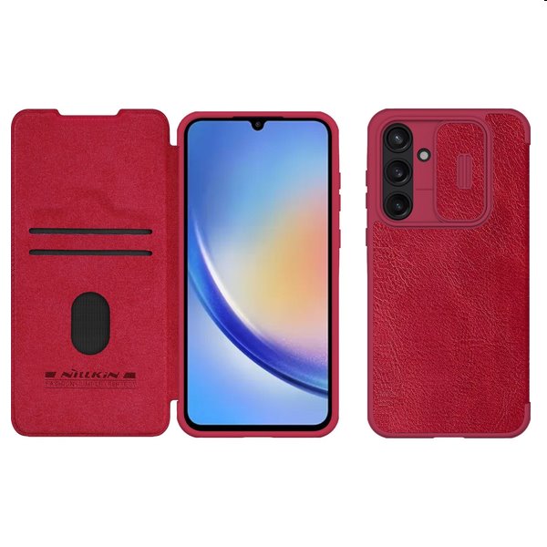 Nillkin Qin BookPRO tok Samsung Galaxy A55 5G számára, piros