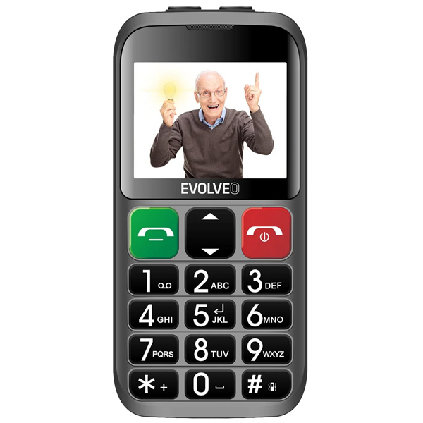 Evolveo EasyPhone ET, mobiltelefon időseknek töltőállvánnyal, ezüst