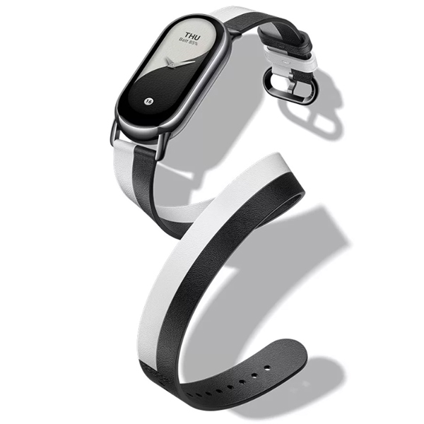 Xiaomi Smart Band 8 Double Wrap Strap tartalék szíj, fekete-fehér Xiaomi Smart Band 8 Double Wrap Strap tartalék szíj, fekete-fehér
