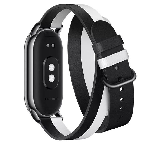 Xiaomi Smart Band 8 Double Wrap Strap tartalék szíj, fekete-fehér Xiaomi Smart Band 8 Double Wrap Strap tartalék szíj, fekete-fehér