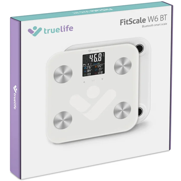 TrueLife FitScale W6 BT, diagnosztiaki személyi mérleg, fehér