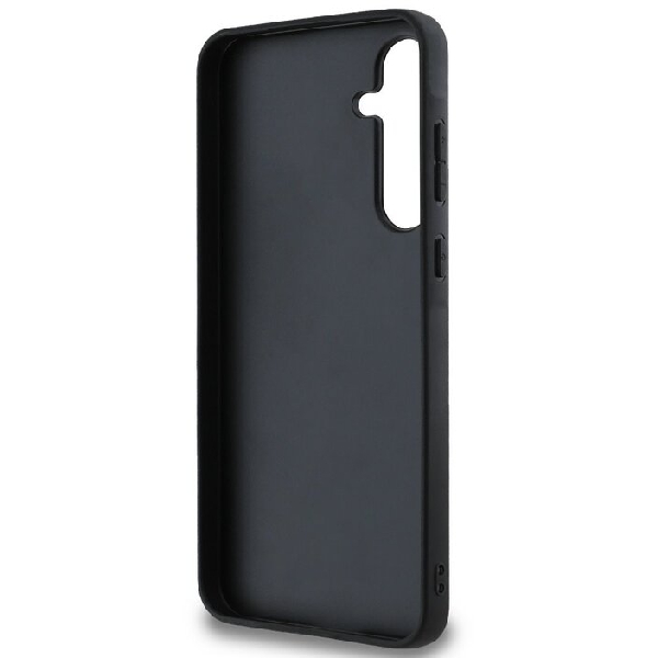 Karl Lagerfeld Fixed Glitter Metal Ikonik hátlapi tok Samsung Galaxy A55 5G számára, fekete