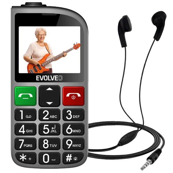 Evolveo EasyPhone FL, mobiltelefon időseknek töltőállvánnyal, ezüst