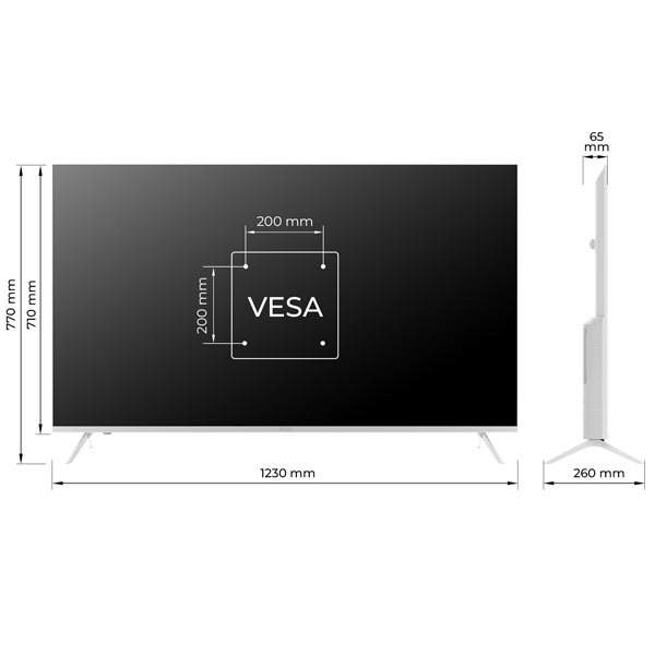 KIVI TV 55U760QW, 55" (139 cm), HD LED TV, AndroidTV, fehér