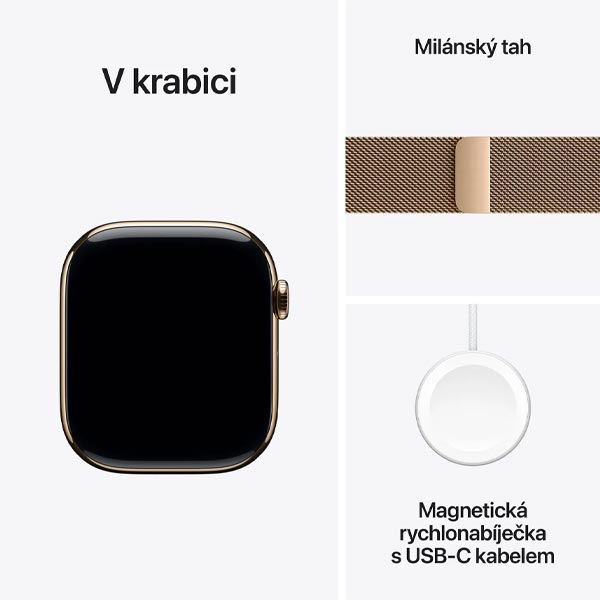 Apple Watch Series 10 GPS + Cellular 46mm Arany titán milánói arany óraszíj - S/M
