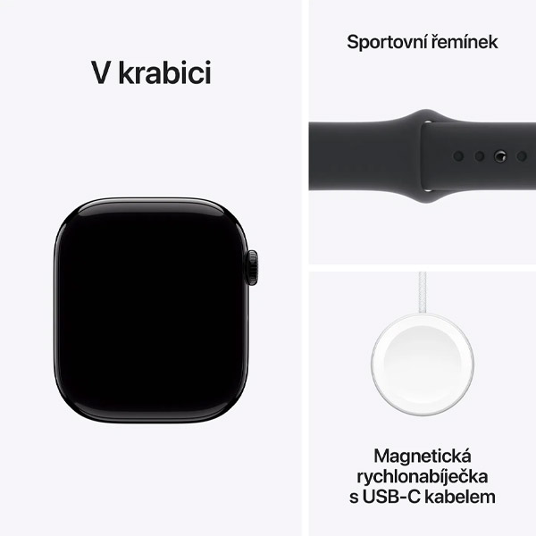 Apple Watch Series 10 GPS + Cellular 46mm Palaszürke titán fekete óraszíjjal - S/M