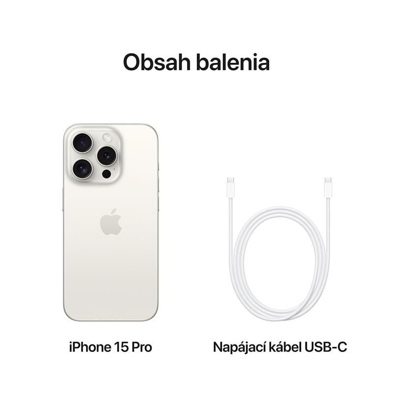 Apple iPhone 15 Pro 128GB, titán fehér, B osztály – használt, 12 hónap garancia Apple iPhone 15 Pro 128GB, titán fehér, B osztály – használt, 12 hónap garancia