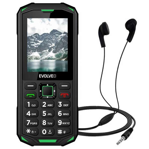 Evolveo StrongPhone X5, vízálló, ellenálló Dual Sim telefon, fekete-zöld