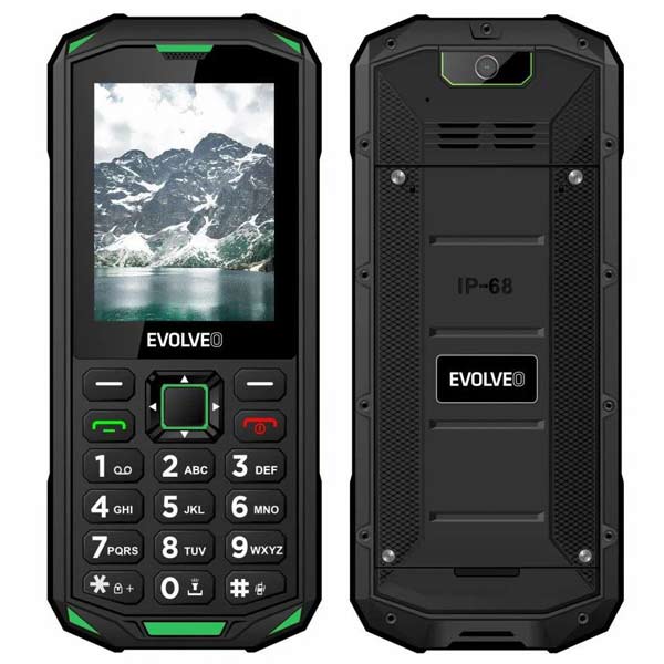 Evolveo StrongPhone X5, vízálló, ellenálló Dual Sim telefon, fekete-zöld