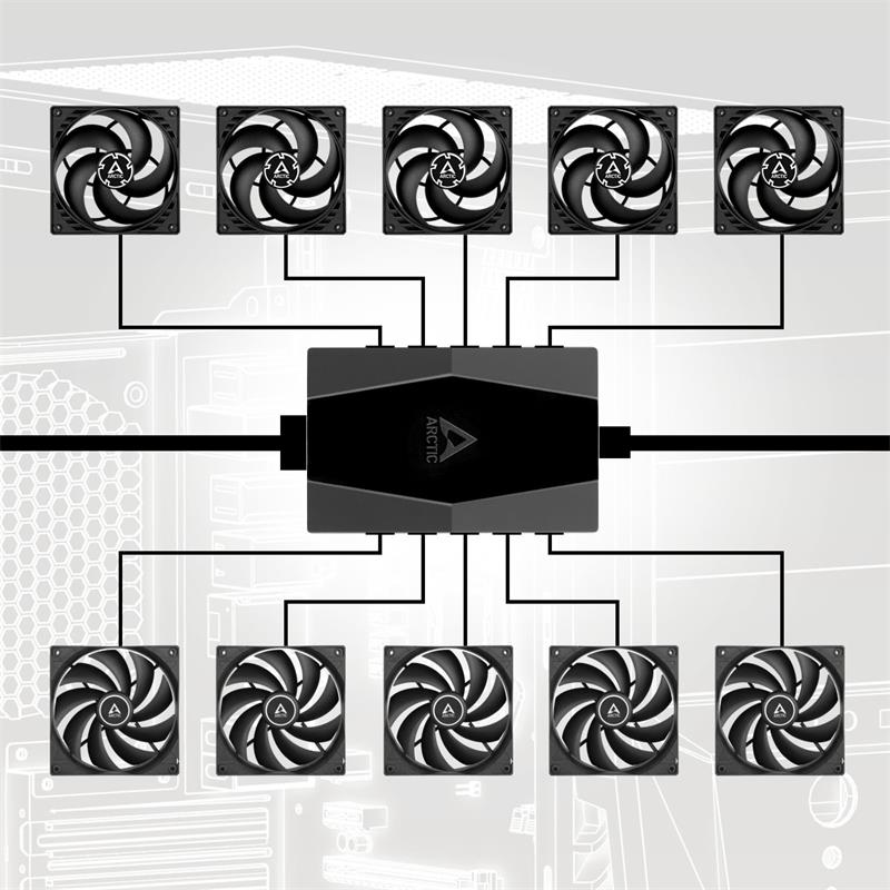 Arctic Case Fan Hub, 10 Port PWM Arctic Case Fan Hub, 10 Port PWM