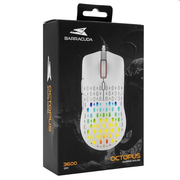 Baracuda Gaming mouse OCTOPUS, 6D, 3600 dpi, white, kiállított, 21 hónap garancia Baracuda Gaming mouse OCTOPUS, 6D, 3600 dpi, white, kiállított, 21 hónap garancia