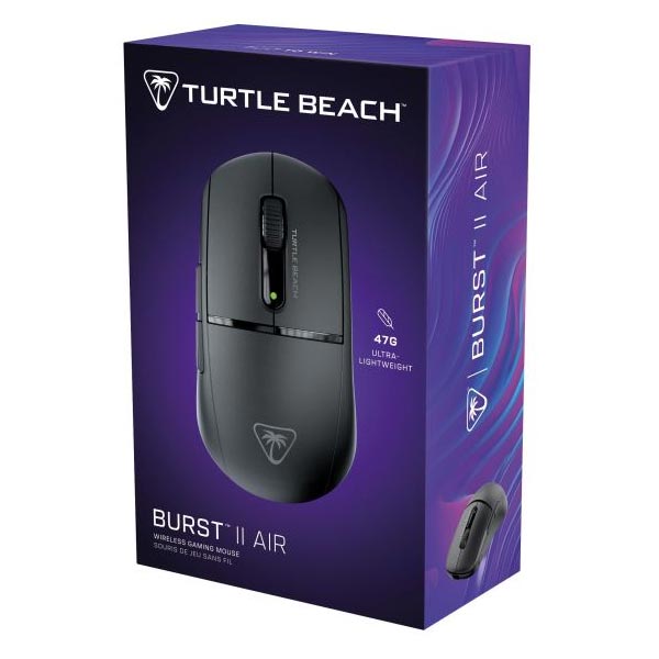 Turtle Beach Burst II Air vezeték nélküli játékos egér, 26.000 DPI, 2,4 GHz, fekete