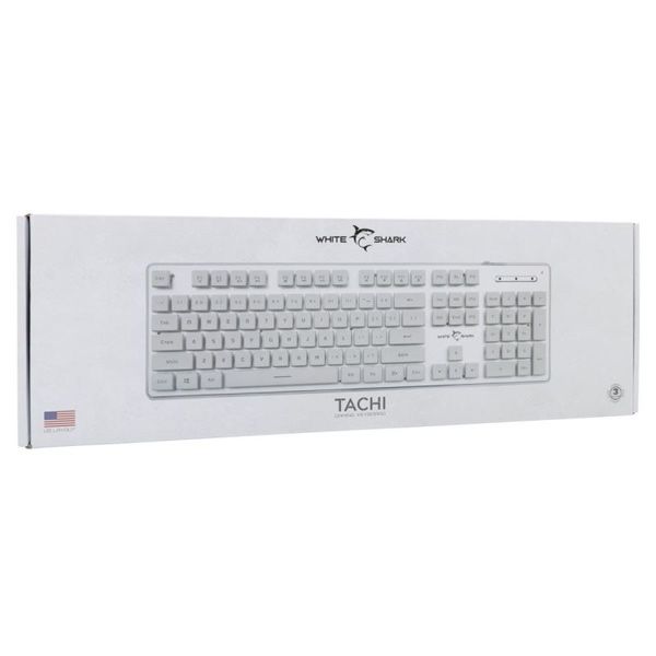 White Shark Gaming membrane keyboard TACHI, US, white