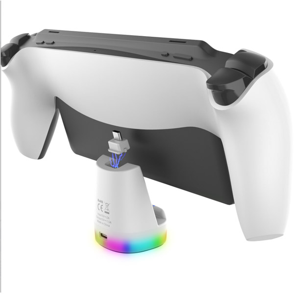 iPega P5P25 Mini Charger Dock RGB  Playstation Portal Remote Player White