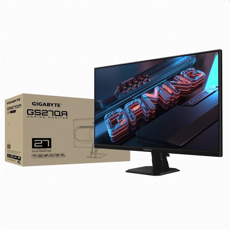 GIGABYTE LCD GS27QA GAMING Monitor 27" QHD 2K 2560x1440 , IPS, 180Hz, 2xHDMI, DP