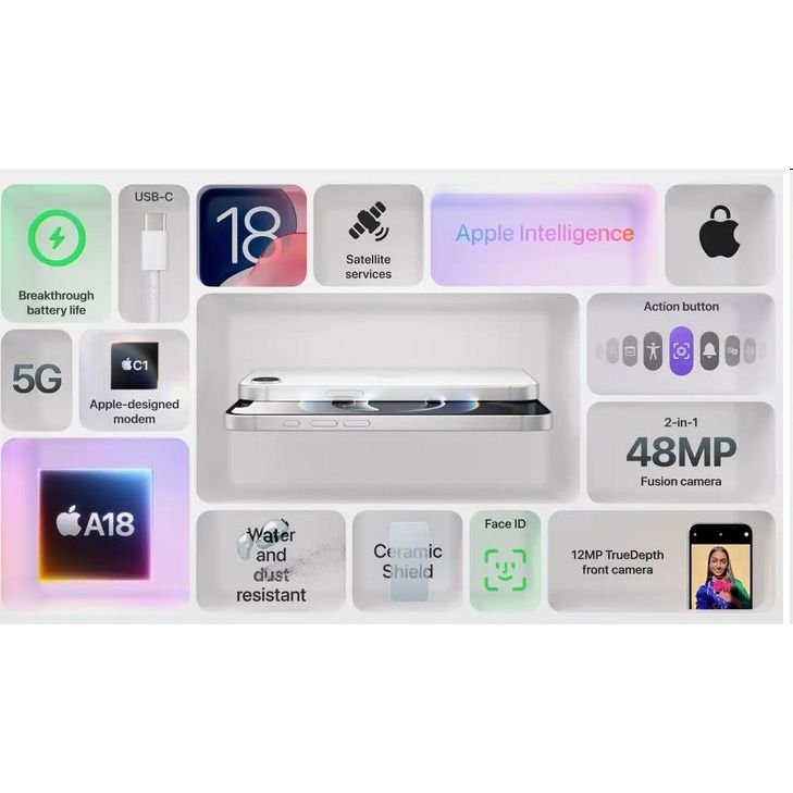 Apple iPhone 16e 128GB fehér