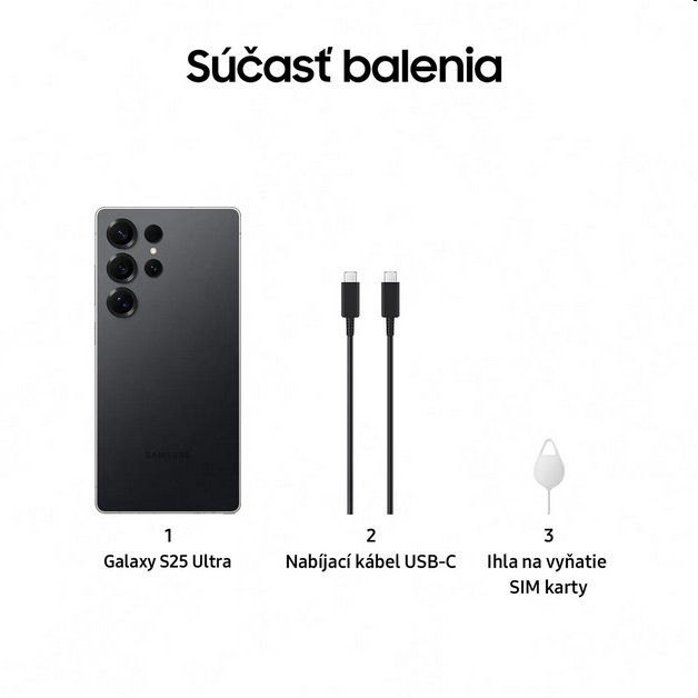 Samsung Galaxy S25 Ultra 5G 12GB/1TB Titanium Black/Fekete titán