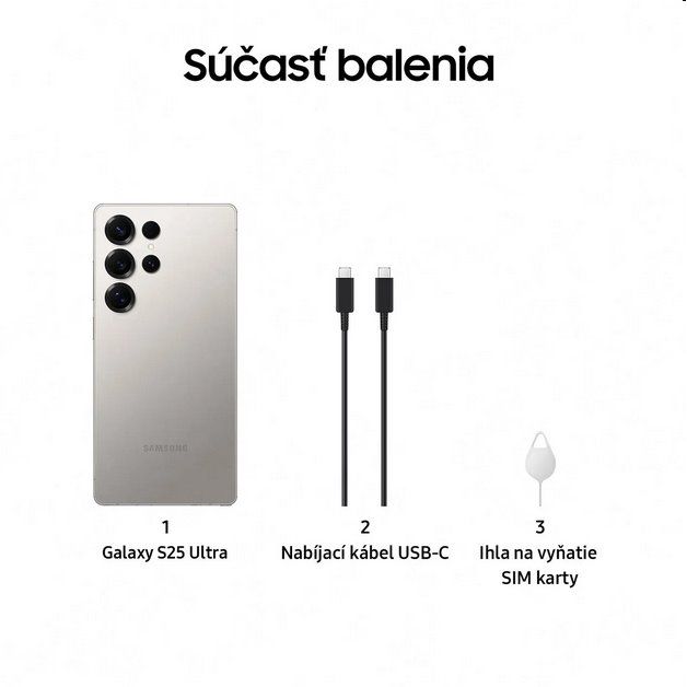 Samsung Galaxy S25 Ultra 5G 12GB/1TB Titanium Gray/Szürke titán