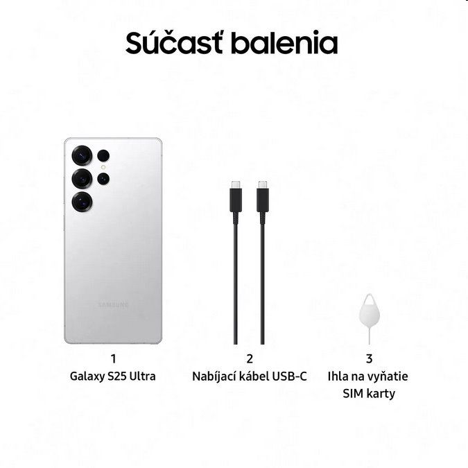 Samsung Galaxy S25 Ultra 5G 12GB/512GB Titanium Whitesilver/Fehér titán