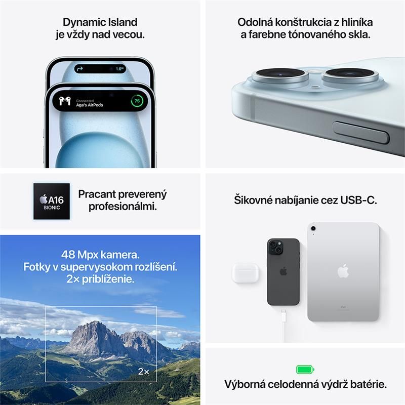 Apple iPhone 15, 128GB, blue, B osztály - használt, 12 hónap garancia Apple iPhone 15, 128GB, blue, B osztály - használt, 12 hónap garancia