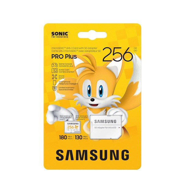 Samsung micro SDXC 256GB PRO Plus 'Sonic the Hedgedog' + SD adapter