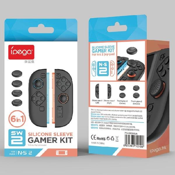 iPega SW2083A Szilikon fedőrész JoyCon Nintendo Switch 2 vezérlőhöz, black iPega SW2083A Szilikon fedőrész JoyCon Nintendo Switch 2 vezérlőhöz, black