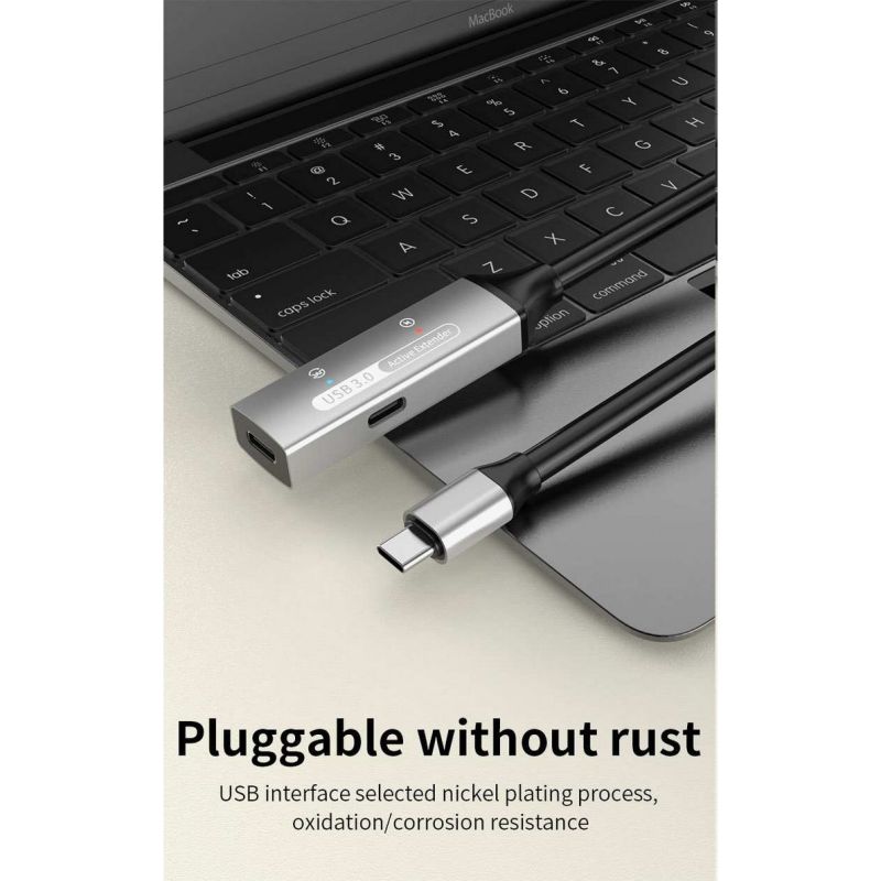PremiumCord USB-C repeater és hosszabbító kábel Male-Female, 5Gbps Aluminium 5m