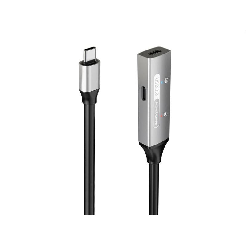 PremiumCord USB-C repeater és hosszabbító kábel Male-Female, 5Gbps Aluminium 5m