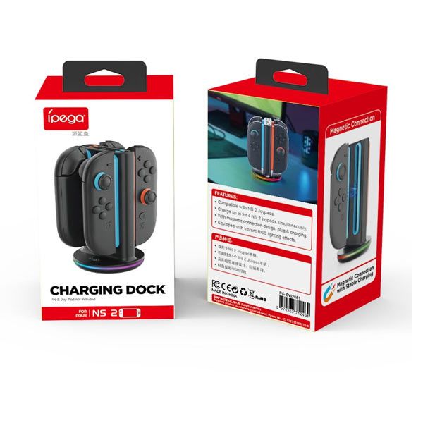 iPega SW2051 Charging dock for Nintendo Switch 2 Joy-con with RGB, fekete iPega SW2051 Charging dock for Nintendo Switch 2 Joy-con with RGB, fekete