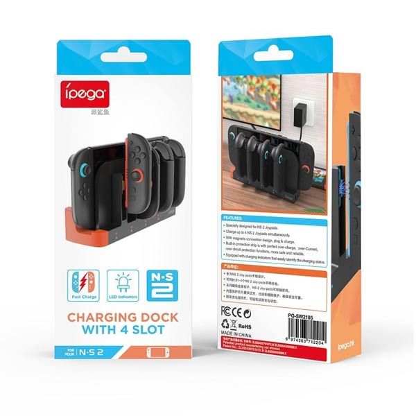 iPega SW2185 Töltőállomás JoyCon Vezérlőhöz Nintendo Switch 2, fekete iPega SW2185 Töltőállomás JoyCon Vezérlőhöz Nintendo Switch 2, fekete