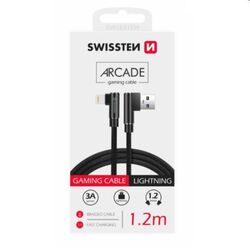 Adatkábel Swissten USB/LIGHTNING textil, gyorstöltés támogatással, fekete az pgs.hu