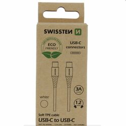 Swissten Data kábel USB-C / USB-C 1.2 m, fehér az pgs.hu