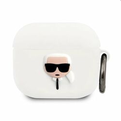 Karl Lagerfeld szilikon tok Karl Head for Apple AirPods 3 számára (KLACA3SILKHWH), fehér az pgs.hu