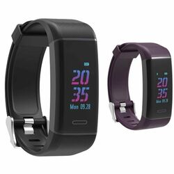 Carneo G-Fit+ fitness smartband with GPS, Fekete + violet band - OPENBOX (Bontott csomagolás, teljes garancia) | pgs.hu