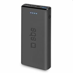 SBS Powerbank 10000 mAh, 2x USB, 2,1 A, fekete