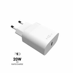 FIXED Hálózati töltő USB-C, PD, 20W, fehér