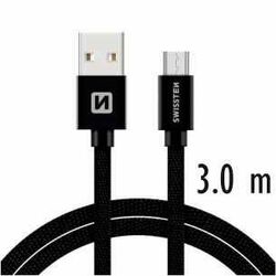 Adatkábel Swissten textil s Micro-USB konektorom és gyorstöltés támogatással, fekete az pgs.hu